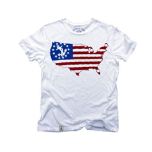 T-Shirt US Map Yacht Ensign: Organic Fine Jersey Short Sleeve - 4D's T&D Inc