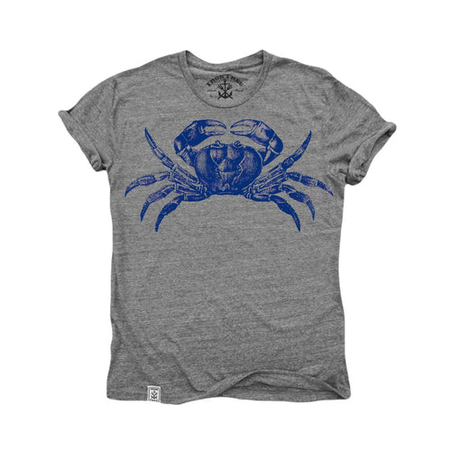 Maryland Blue Crab: Tri-Blend Short Sleeve T-Shirt Tri Vintage Grey - 4D's T&D Inc