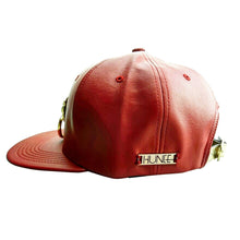 Red Faux Leather Snapback Hat - 4D's T&D Inc