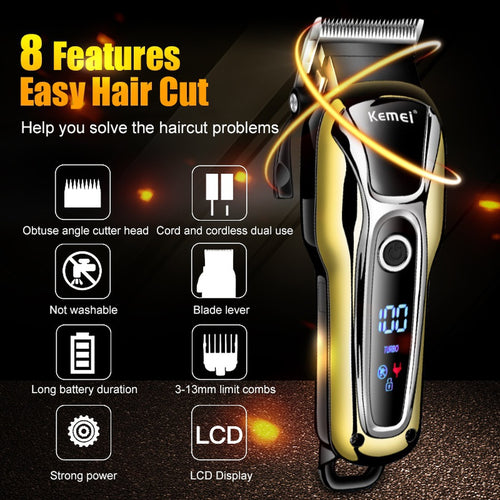 Turbocharged 2018 New 110v-240v Rechargeable Hair Clipper Professional Hair Trimmer Adjustable 5W Hair Clipper Men Kids Haircut Tool - 4D's T&D Inc