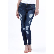 Dark Distress Women denim Pants stretch fabric - 4D's T&D Inc