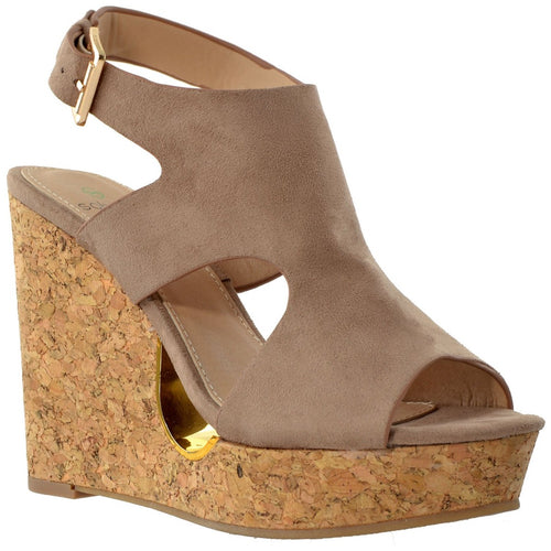 Slingback Peep Toe Platform Wedge Sandal - 4D's T&D Inc