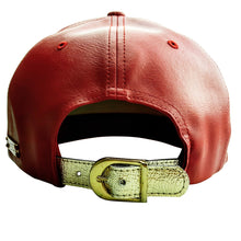 Red Faux Leather Snapback Hat - 4D's T&D Inc