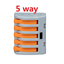 2 Pack Deal Reusable Spring Lever Terminal Block Connector 2/ 3/ 5 Way - 5 pcs/set Electric Cable Connector Wire - 4D's T&D Inc