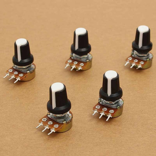 2 Pk X 5 Pcs Ea 10K Ohm Potentiometer B10K 3-pin Linear Taper Rotary Pots Shaft 15mm New Part Deal - 4D's T&D Inc