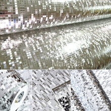 Mosaic Tiles Wallpaper Mini Roll Luxury Metallic Design Glitter Silver/gold Foil Pattern For Furniture DIY Home 10m x 0.53m - 4D's T&D Inc