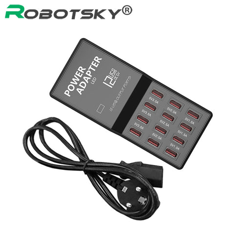 12 Ports USB Phone Charger US EU UK AU Wall Plug - iphone Samsung Smartphone Tablet etc - 4DS-115PC. - 4D's T&D Inc