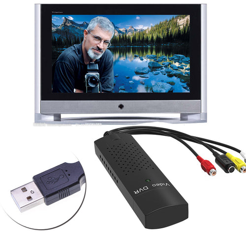DVD DVR USB 2.0 Capture Video Adapter Converter Cable With Stereo Audio RCA S-Video Input for PC Laptop - 4D's T&D Inc