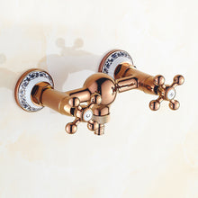 Bathroom Shower Faucet Luxury Dual Handle Mixer Valve Wall Mount Hot and Cold Water Washing Machine Taps - 4D's T&D Inc