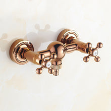 Bathroom Shower Faucet Luxury Dual Handle Mixer Valve Wall Mount Hot and Cold Water Washing Machine Taps - 4D's T&D Inc