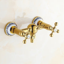 Bathroom Shower Faucet Luxury Dual Handle Mixer Valve Wall Mount Hot and Cold Water Washing Machine Taps - 4D's T&D Inc