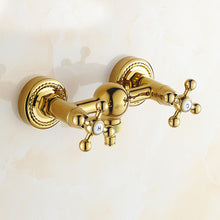 Bathroom Shower Faucet Luxury Dual Handle Mixer Valve Wall Mount Hot and Cold Water Washing Machine Taps - 4D's T&D Inc