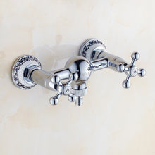 Bathroom Shower Faucet Luxury Dual Handle Mixer Valve Wall Mount Hot and Cold Water Washing Machine Taps - 4D's T&D Inc