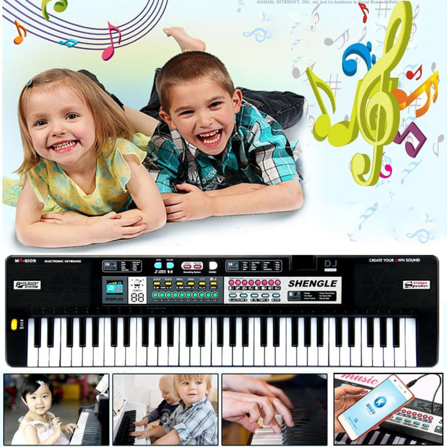 New 61 Keys Digital Music Electronic Keyboard Key Board Gift Electric Piano Gift Music Instrument toys for children - 4D's T&D Inc