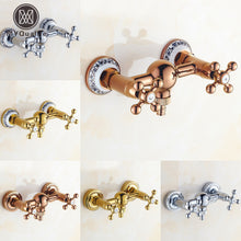 Bathroom Shower Faucet Luxury Dual Handle Mixer Valve Wall Mount Hot and Cold Water Washing Machine Taps - 4D's T&D Inc