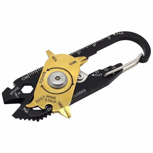 Mini 20 In 1 Outdoor Multi Tool Stainless Steel Keychain Key Hanging Bottle Opener Nail Puller Screwdriver#YL - 4D's T&D Inc