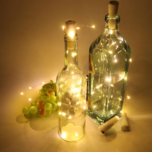 6pcs/lot Copper Wire String Light With Bottle Stopper Wine Bottle Lamp For Glass Craft Bottle Fairy Valentines Wedding DIY Decor - 4D's T&D Inc