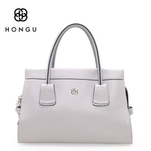 HONGU Genuine Leather Women's Bags Fashion Simple Solid Color European Women Handbags Totes Female Handbag Elegant Lady Hand bag - 4D's T&D Inc
