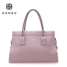 HONGU Genuine Leather Women's Bags Fashion Simple Solid Color European Women Handbags Totes Female Handbag Elegant Lady Hand bag - 4D's T&D Inc