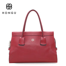 HONGU Genuine Leather Women's Bags Fashion Simple Solid Color European Women Handbags Totes Female Handbag Elegant Lady Hand bag - 4D's T&D Inc