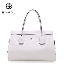HONGU Genuine Leather Women's Bags Fashion Simple Solid Color European Women Handbags Totes Female Handbag Elegant Lady Hand bag - 4D's T&D Inc