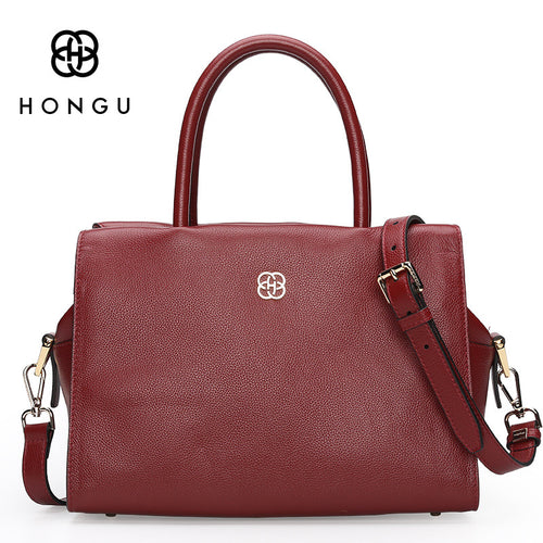 HONGU Women's Shoulder Crossbody Bag Fashion Solid Genuine Leather Women Handbags Totes bolsa Zipper Pillow Bags Female Handbag - 4D's T&D Inc