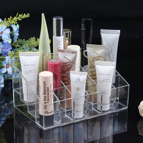 24 Lipstick Holder Display Stand Clear Acrylic makeup Organizer Make up Case Cosmetic Organizer Case makeup Lipstick case - 4D's T&D Inc