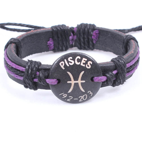 12x/lot Adjustable Leather Bracelets Round Bangle Charm Mens Cuff Jewelry - 4D's T&D Inc
