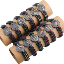 12x/lot Adjustable Leather Bracelets Round Bangle Charm Mens Cuff Jewelry - 4D's T&D Inc