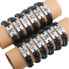 12x/lot Adjustable Leather Bracelets Round Bangle Charm Mens Cuff Jewelry - 4D's T&D Inc