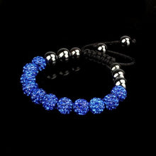 10mm Crystal Ball Bead Friendship Shamballa Adjustale Bracelet Black - 4D's T&D Inc