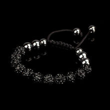 10mm Crystal Ball Bead Friendship Shamballa Adjustale Bracelet Black - 4D's T&D Inc