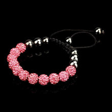 10mm Crystal Ball Bead Friendship Shamballa Adjustale Bracelet Black - 4D's T&D Inc