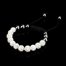 10mm Crystal Ball Bead Friendship Shamballa Adjustale Bracelet Black - 4D's T&D Inc