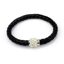 Wristband Magnetic Rhinestone Buckle Leather Wrap Bracelet Bangle WH - 4D's T&D Inc