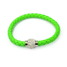 Wristband Magnetic Rhinestone Buckle Leather Wrap Bracelet Bangle WH - 4D's T&D Inc