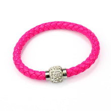 Wristband Magnetic Rhinestone Buckle Leather Wrap Bracelet Bangle WH - 4D's T&D Inc