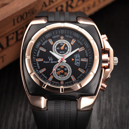 1PCS Fashion Men's Thin Silica Gel Students Sports Quartz Watch - 4D's T&D Inc