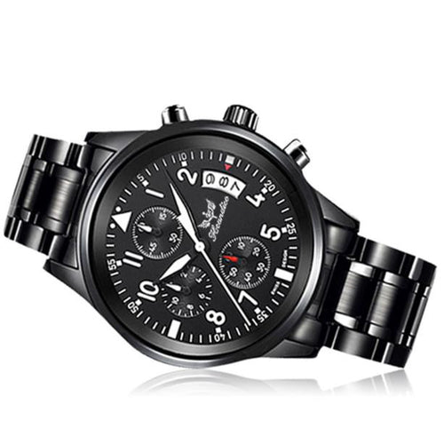 1PC Men's Fashion Watch Stainless Steel Band Analog Quartz Wrist Watch - 4D's T&D Inc