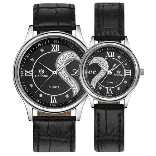 Unisex Watches 1 Pair Tiannbu Ultrathin Genuine Leather Romantic Fashionable Wrist Watches - 4D's T&D Inc