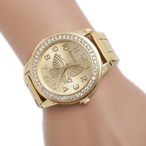 Butterfly Pattern Sport Quartz Wrist Hour Bracelet Big Dial Watches - 4D's T&D Inc