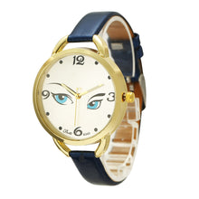 Women's Watch Ladies Eye Pattern Leather Quartz Wrist Watch - 4D's T&D Inc