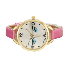 Women's Watch Ladies Eye Pattern Leather Quartz Wrist Watch - 4D's T&D Inc