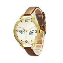 Women's Watch Ladies Eye Pattern Leather Quartz Wrist Watch - 4D's T&D Inc