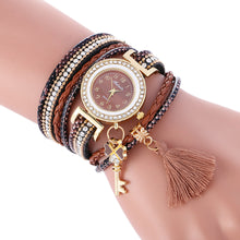 Wrap Around Fashion Weave Leather Bracelet Lady Womans Wrist Watch - 4D's T&D Inc