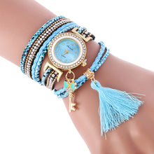 Wrap Around Fashion Weave Leather Bracelet Lady Womans Wrist Watch - 4D's T&D Inc