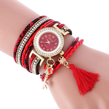 Wrap Around Fashion Weave Leather Bracelet Lady Womans Wrist Watch - 4D's T&D Inc