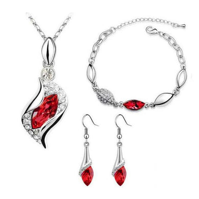1 X 4 Pc Set Of Women Jewelry - Necklace Pendant Drop 1 Pair Earrings Bracelet - 4DS-52NPEB - 4D's T&D Inc