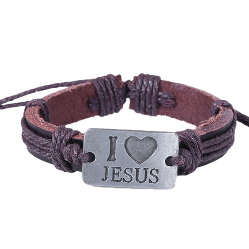 Alloy Bracelet Leather Bracelet Brown Wrist band 4DS-117ALB. - 4D's T&D Inc