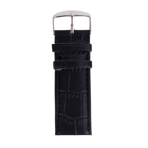 12mm High Quality Soft Sweatband Leather Strap Steel Buckle Wrist Watch Band BK - 4D's T&D Inc